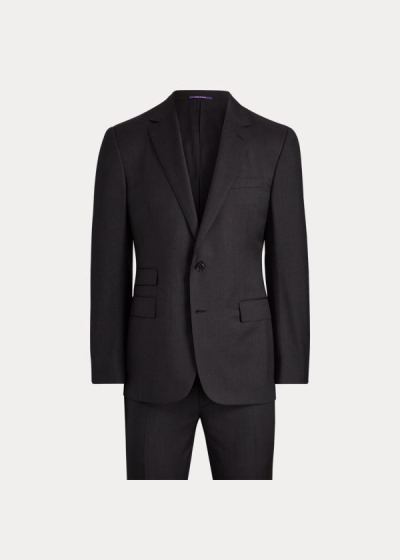 Trajes Ralph Lauren Hombre Grises Oscuro - Gregory Wool Serge - SIJYK9064